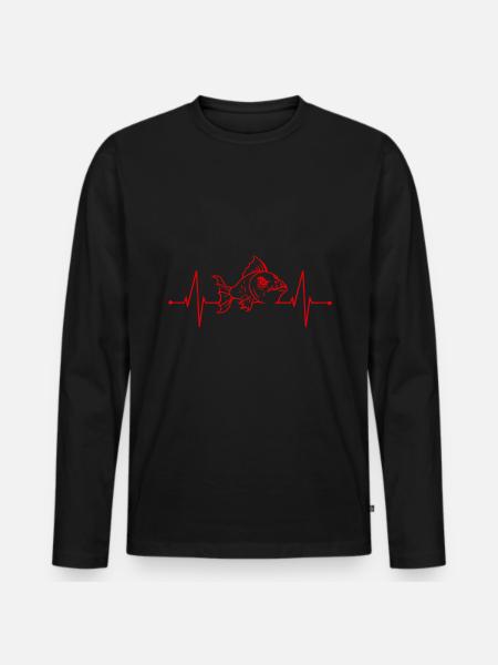 Piranha Geschenk - Männer Premium Bio Langarmshirt - Schwarz