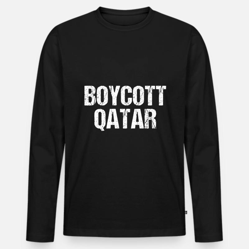 Boykott Katar Geschenk - Männer Premium Bio Langarmshirt - Schwarz