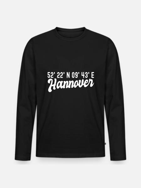 Hannover - Männer Premium Bio Langarmshirt - Schwarz