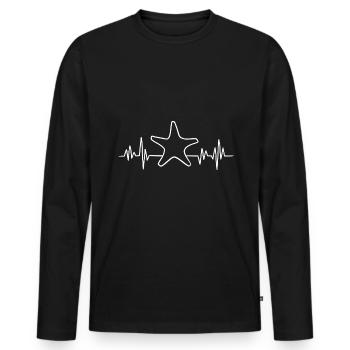 Seestern - Männer Premium Bio Langarmshirt - Schwarz - Vorne - Nico (187cm)