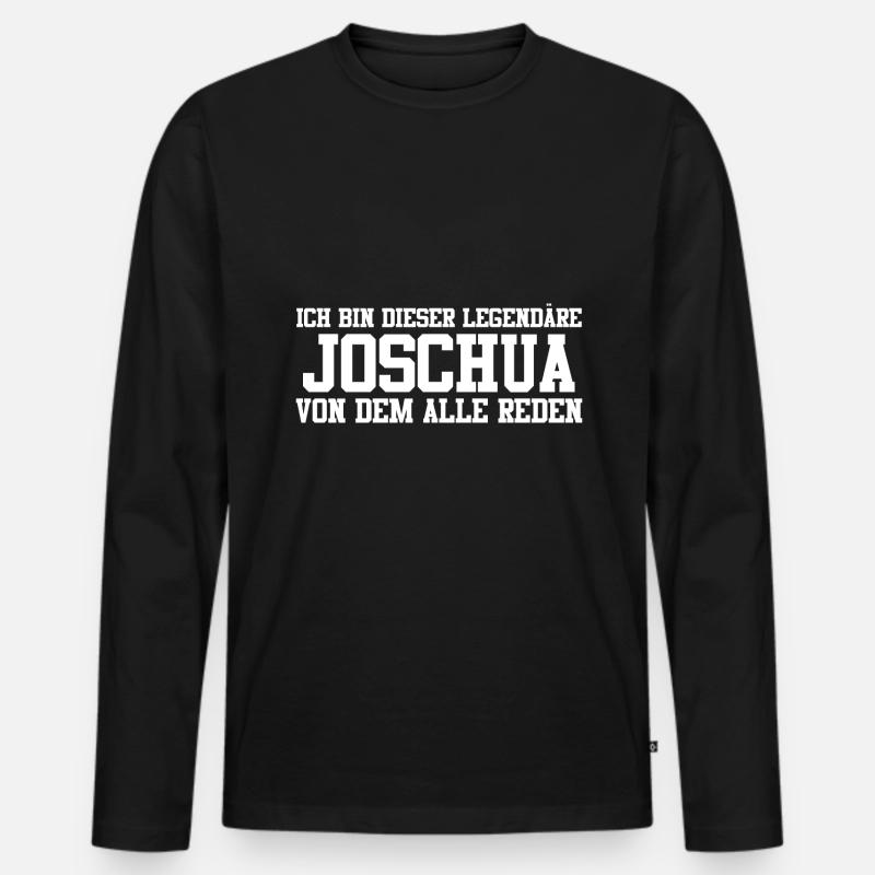 Joschua Name Design - Männer Premium Bio Langarmshirt - Schwarz