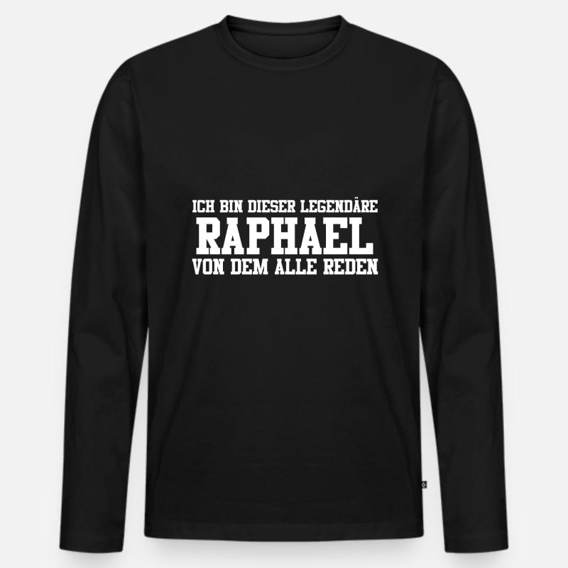 Raphael Name Design - Männer Premium Bio Langarmshirt - Schwarz