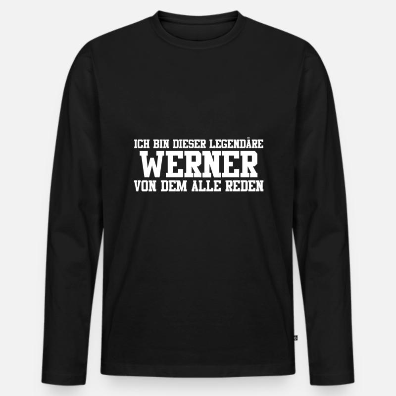 Werner Name Design - Männer Premium Bio Langarmshirt - Schwarz