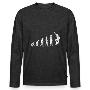 Evolution Skateboarder Skateboard Skater Skate - Männer Premium Bio Langarmshirt - Anthrazit meliert - Vorne - Nico (187cm)