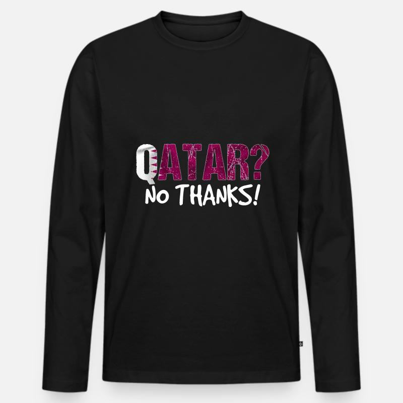 Katar Boykott Flagge Geschenk - Männer Premium Bio Langarmshirt - Schwarz