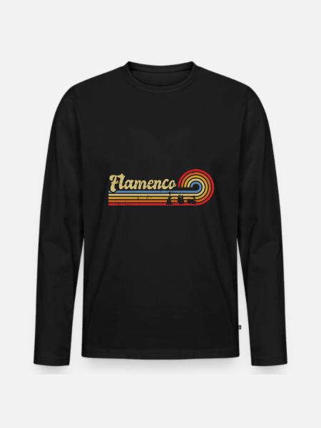 Flamenco - Männer Premium Bio Langarmshirt - Schwarz