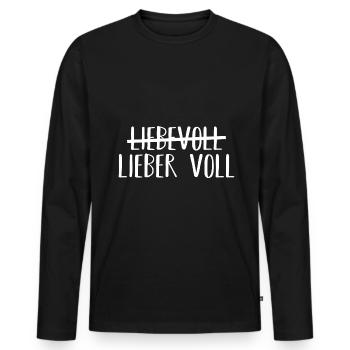 Liebevoll Lieber voll Geschenk - Männer Premium Bio Langarmshirt - Schwarz - Vorne - Nico (187cm)