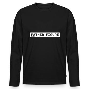 Figure paternelle depuis 2024. Cadeaux pour les papas. - T-shirt manches longues Premium bio Homme - noir - Devant - Nico (187cm)