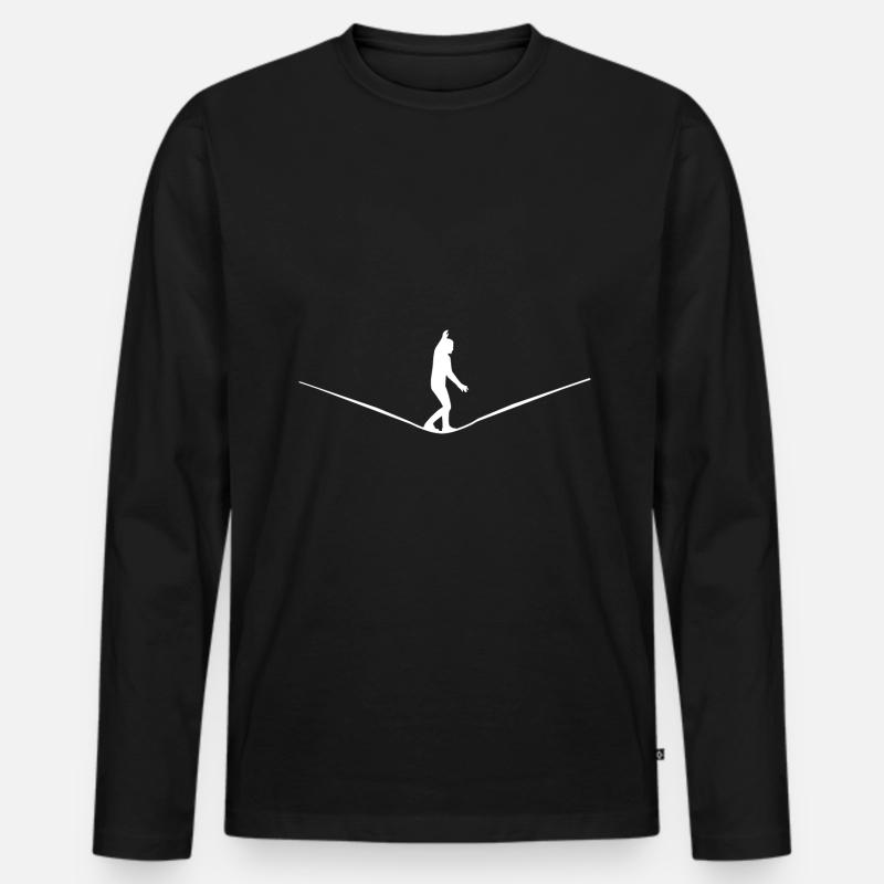 Slackline - Männer Premium Bio Langarmshirt - Schwarz