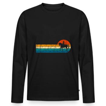 Dressur Dressurreiten Dressurreiter Reiten Pferd - Männer Premium Bio Langarmshirt - Schwarz - Vorne - Nico (187cm)