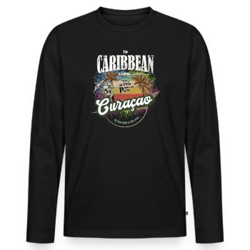 Curacao - The Caribbean is calling - colorful - colorful - Men's Premium Organic Long Sleeve Shirt - black - Front - Nico (187cm)