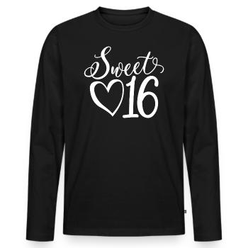 Sweet Sixteen Mignon cadeau de 16 ans - T-shirt manches longues Premium bio Homme - noir - Devant - Nico (187cm)