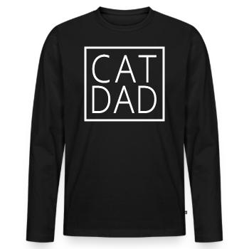 Cat Dad - Cool Dad Lover Dad Cat Besitzer Geschenk - Männer Premium Bio Langarmshirt - Schwarz - Vorne - Nico (187cm)