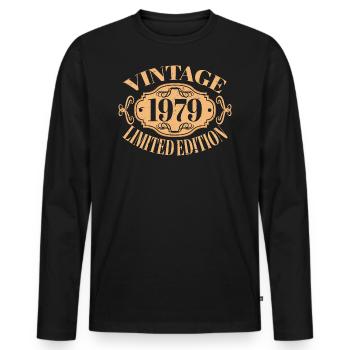 Millésime 1979 45e anniversaire hommes femmes 45 ans - T-shirt manches longues Premium bio Homme - noir - Devant - Nico (187cm)
