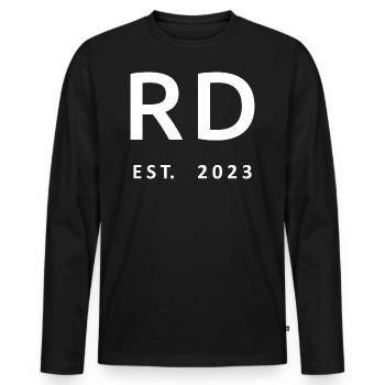 RD Est. 2023 Remise des diplômes Diététiste Cadeau étudiant - T-shirt manches longues Premium bio Homme - noir - Devant - Nico (187cm)