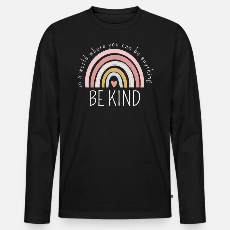 SEI FREUNDLICH - Männer Premium Bio Langarmshirt - Schwarz