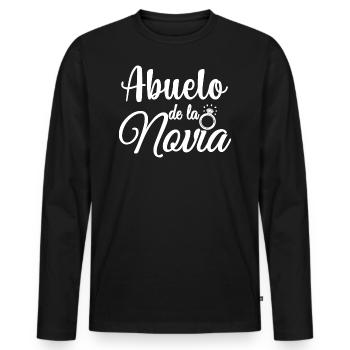 Abuelo de la Novia Bride's Grandpa Wedding Party - Men's Premium Organic Long Sleeve Shirt - black - Front - Nico (187cm)