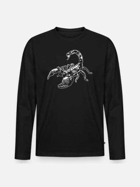 Coole Skorpion-Insektenskizze Grafik Skorpion-Liebhaber - Männer Premium Bio Langarmshirt - Schwarz