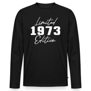 50e anniversaire Hommes Femmes Anniversaire 50 ans - T-shirt manches longues Premium bio Homme - noir - Devant - Nico (187cm)