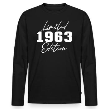 60. Geburtstag Männer Frauen Jubiläum 60 Jahre alt - Männer Premium Bio Langarmshirt - Schwarz - Vorne - Nico (187cm)