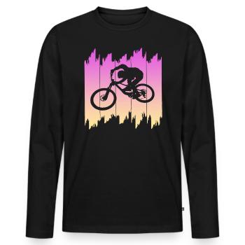 biken - Männer Premium Bio Langarmshirt - Schwarz - Vorne - Nico (187cm)