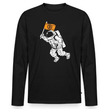 Bitcoin Atronaut Bitcoin to the Moon Bitcoin - Men's Premium Organic Long Sleeve Shirt - black - Front - Nico (187cm)