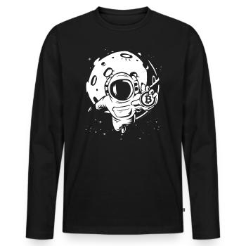 Bitcoin Astronaut Bitcoin to the Moon Bitcoin - Männer Premium Bio Langarmshirt - Schwarz - Vorne - Nico (187cm)