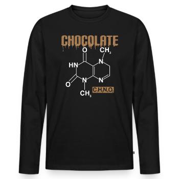 Schokoladen Formel - Schokolade Geschenk - Männer Premium Bio Langarmshirt - Schwarz - Vorne - Nico (187cm)