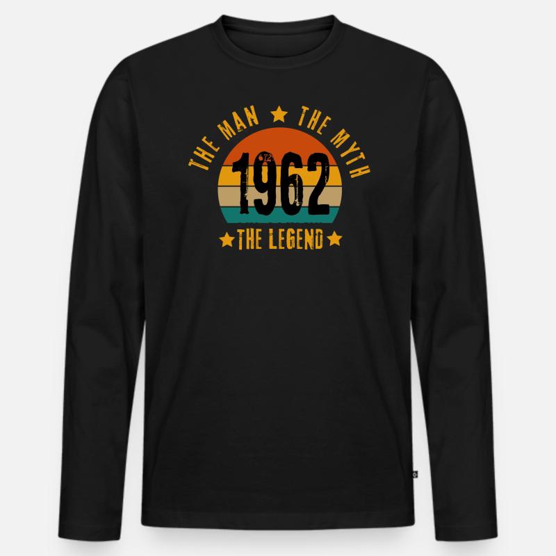 DIE LEGENDE 1962 - Männer Premium Bio Langarmshirt - Schwarz