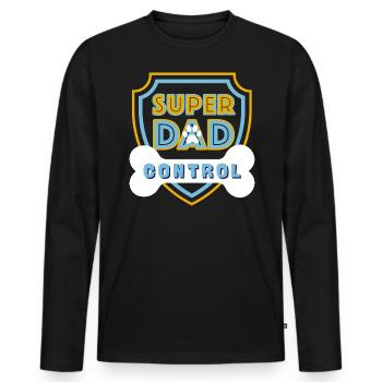 Super Dad Control Light Blue - Männer Premium Bio Langarmshirt - Schwarz - Vorne - Nico (187cm)