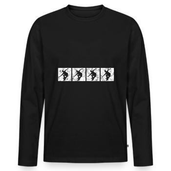 Skateboarder Skateboard Skater Skate Skateing - Men's Premium Organic Long Sleeve Shirt - black - Front - Nico (187cm)