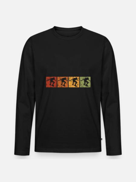 Skateboarder Skateboard Evolution Skate Skateing - Men's Premium Organic Long Sleeve Shirt - black