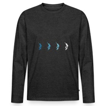 Skateboarder Skateboard Skater Skate Skateing - T-shirt manches longues Premium bio Homme - anthracite chiné - Devant - Nico (187cm)