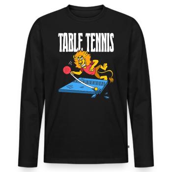 Table Tennis Lion Ping Pong Lion Outfit Table - Men's Premium Organic Long Sleeve Shirt - black - Front - Nico (187cm)