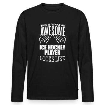 Eishockey Eishockey Eishockey Eishockey - Männer Premium Bio Langarmshirt - Schwarz - Vorne - Nico (187cm)
