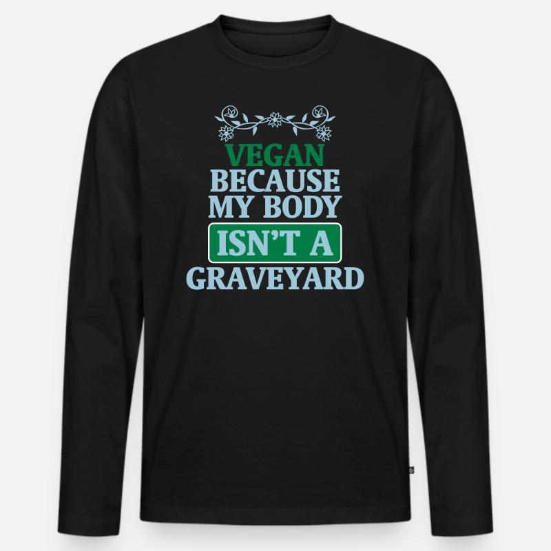 Veganer - Männer Premium Bio Langarmshirt - Schwarz