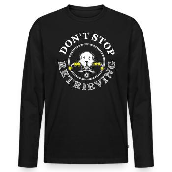 N’arrêtez pas de récupérer des dictons de chien Chien - T-shirt manches longues Premium bio Homme - noir - Devant - Nico (187cm)