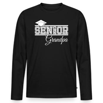 Senior 2023 Opa stolzer Opa von Absolventen - Männer Premium Bio Langarmshirt - Schwarz - Vorne - Nico (187cm)