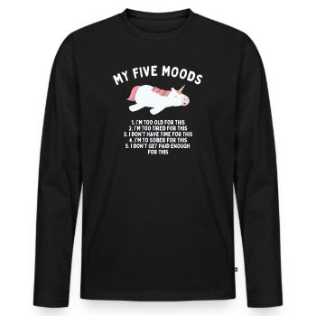 Meine fünf Stimmungen - Männer Premium Bio Langarmshirt - Schwarz - Vorne - Nico (187cm)