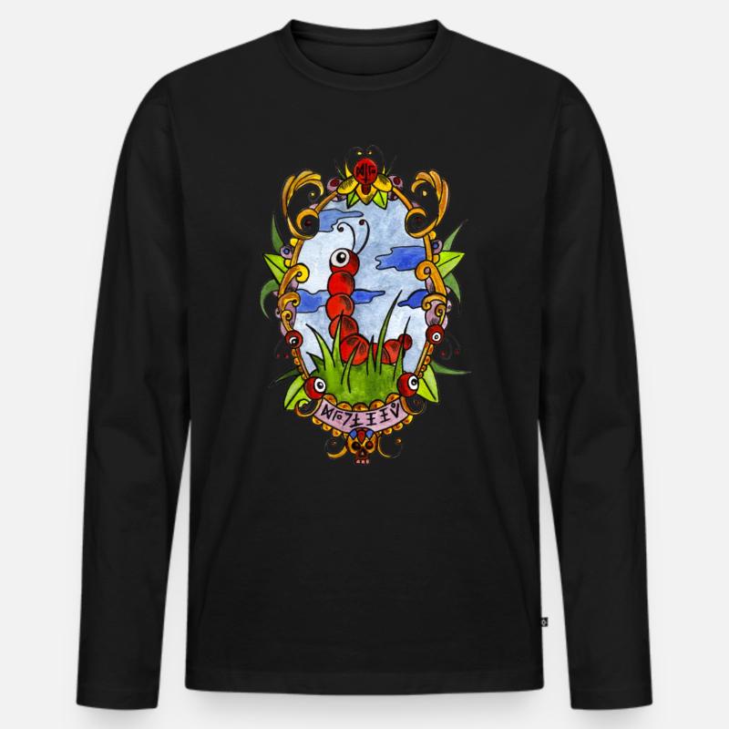 Frühling Gunille - Männer Premium Bio Langarmshirt - Schwarz