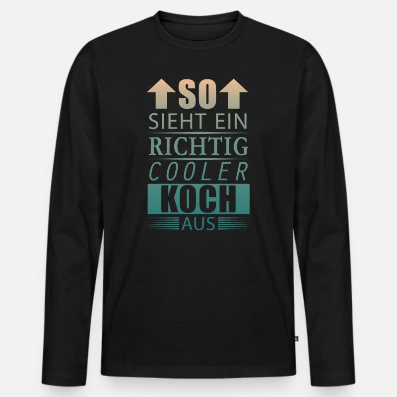 Cooler Koch Bester Koch Geschenk Herren Jungen - Männer Premium Bio Langarmshirt - Schwarz