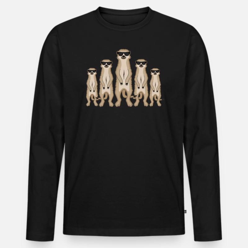 Erdmännchen Bande Sonnenbrille Lustig Geschenk - Männer Premium Bio Langarmshirt - Schwarz