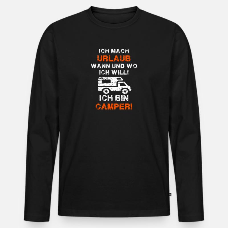Ich bin Camper! - Männer Premium Bio Langarmshirt - Schwarz