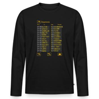 Pilot Military Alphabet - Men's Premium Organic Long Sleeve Shirt - black - Front - Nico (187cm)