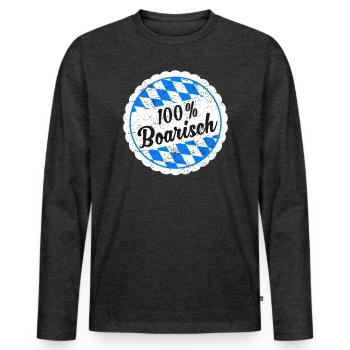 Bavaria Bavarian 100% Boarisch gift - Men's Premium Organic Long Sleeve Shirt - heather anthracite - Front - Nico (187cm)