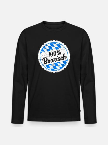 Bavaria Bavarian 100% Boarisch gift - Men's Premium Organic Long Sleeve Shirt - black
