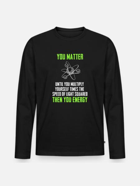 Funny Physics - Men's Premium Organic Long Sleeve Shirt - black