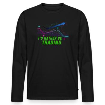 Chemise de trader - Je préfère trader - T-shirt manches longues Premium bio Homme - noir - Devant - Nico (187cm)