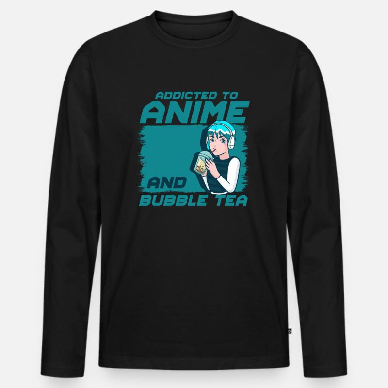 anime - Männer Premium Bio Langarmshirt - Schwarz