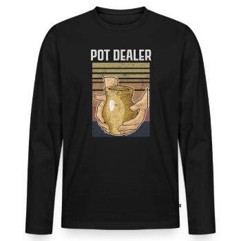 Potters potters clay - Men's Premium Organic Long Sleeve Shirt - black - Front - Nico (187cm)